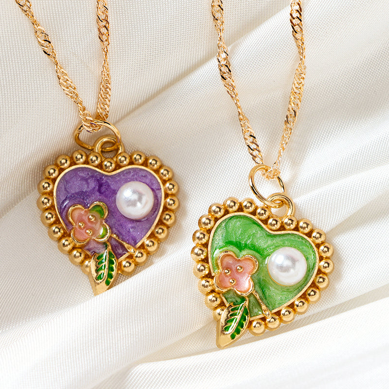 Love Oil Painting Pearl Necklace M.43