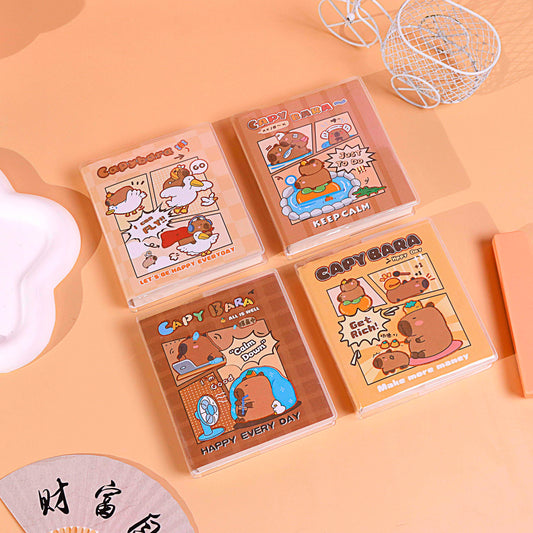 XX-186-7 Capybara Notepad "Chill" Bathing Design 90g Eye-Care Paper 10*14cm for Office Workers M.81