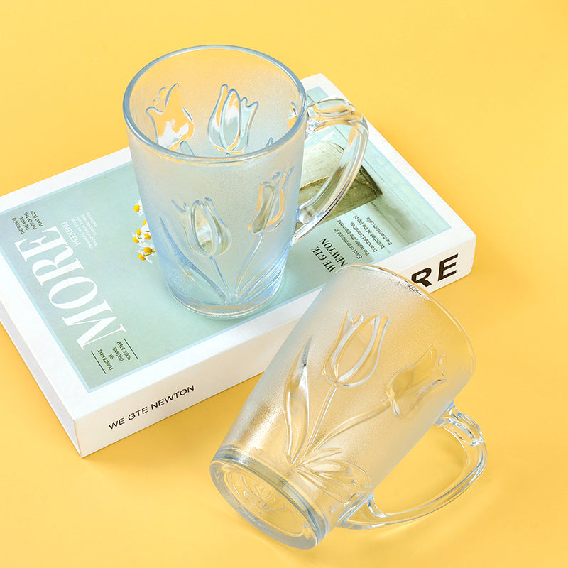 Model 963 Snowflake and Rose Pattern Glass Cup M.17