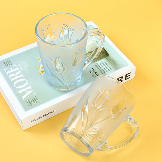 Model 963 Snowflake and Rose Pattern Glass Cup M.17