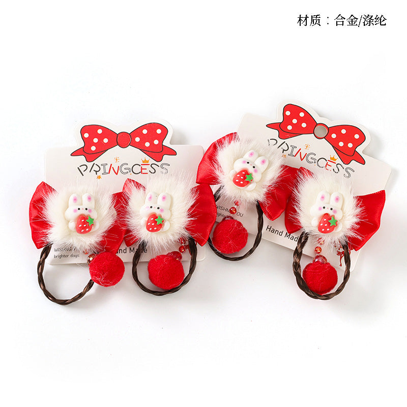 M42 Boxed Red Cartoon Bow Tie Wig Hair Clips