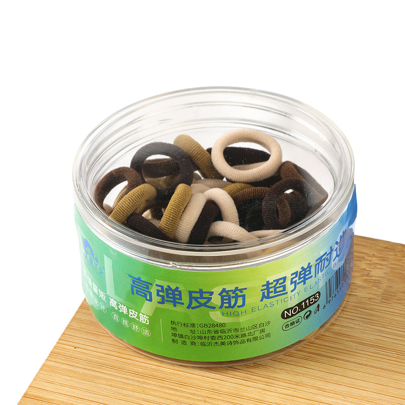 M42 1153 Crystal Bottle Cotton Hair Ties Coffee Color