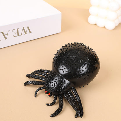 Bagged Black Spider Stress Relief Squishy Toy Soft Silicone Slow Rebound for Adults & Kids M.08
