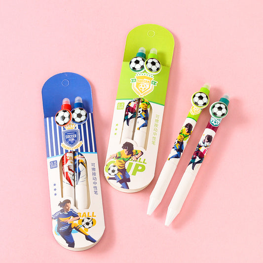 Shengdian 8916 Football Erasable Gel Pen 0.5mm Heat-Sensitive Ink with Eraser for Students M.82