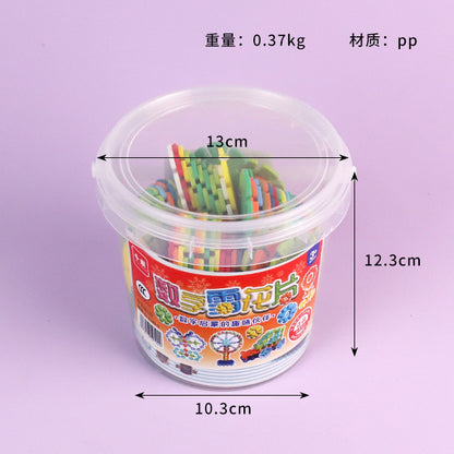 0-0209-6 Large Snowflake Building Blocks (in Medium Cylinder) M.02 JPDB