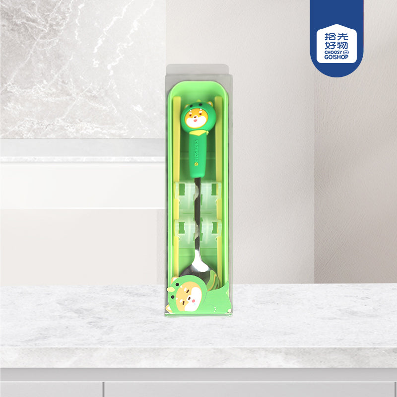 Cute Pet - themed Spoon and Chopsticks Tableware Set with Lids M.66 JPDB