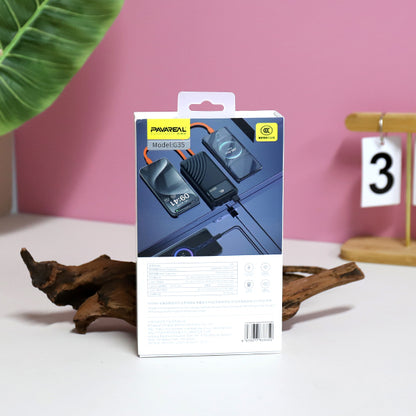 10,000mAh Black Power Bank with Built-in Cable - Model G35 A12 JPDB