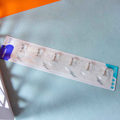 Model 8128 Adhesive Hooks - 6-Connected Ink Wash Pattern Trace-Free Type M.16