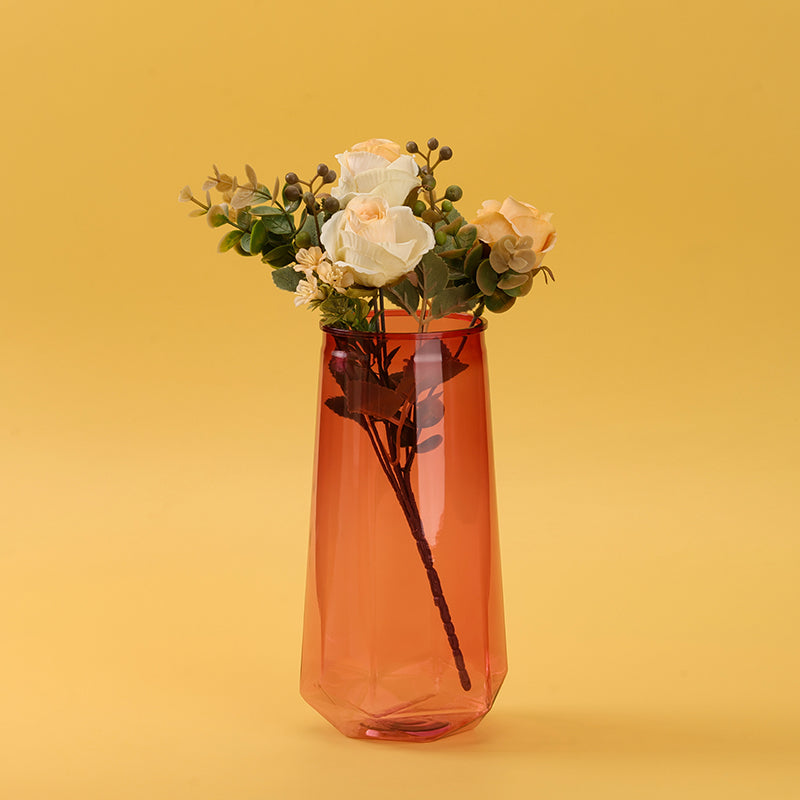 Plastic Vase - Octagonal Vertical Stripes  M.12