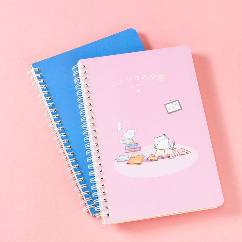 Premium A5 Side-Turning Fashionable Spiral Notebook with Assorted Random Covers M.81