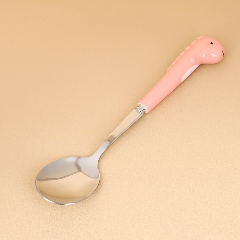 HSA-5 Dinosaur Pattern Ceramic Handle No.2 Round Spoon M.66