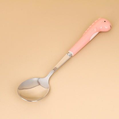 HSA-5 Dinosaur Pattern Ceramic Handle No.2 Round Spoon M.66
