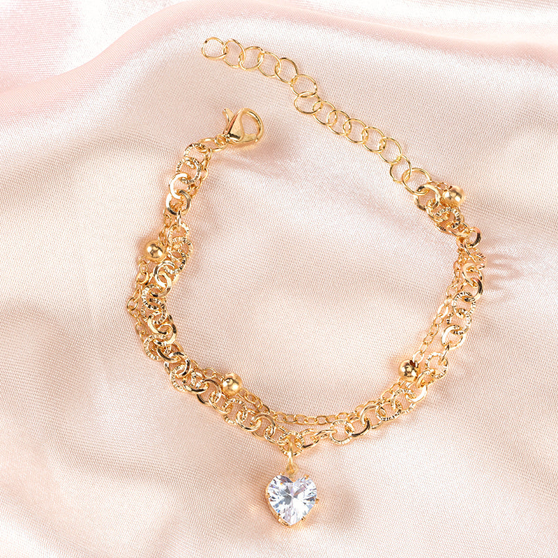 Double-Layer Zircon Bead Bracelet  M.43