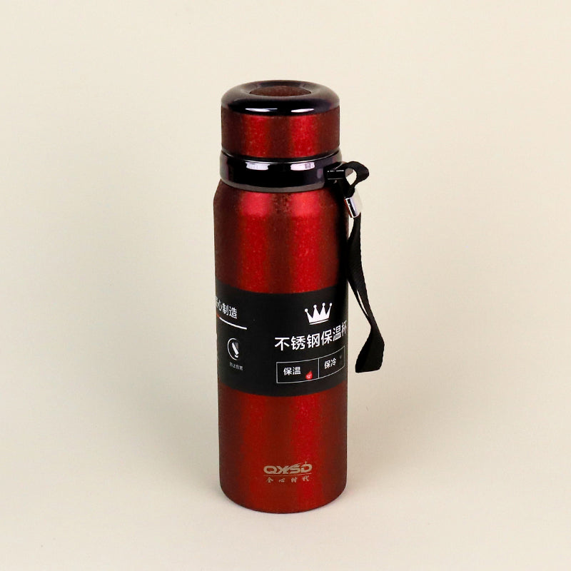 600ml Ice Flower Painted Vacuum Lanyard Thermal Insulated Mug - Model QXSD5322 M.26 JPDB