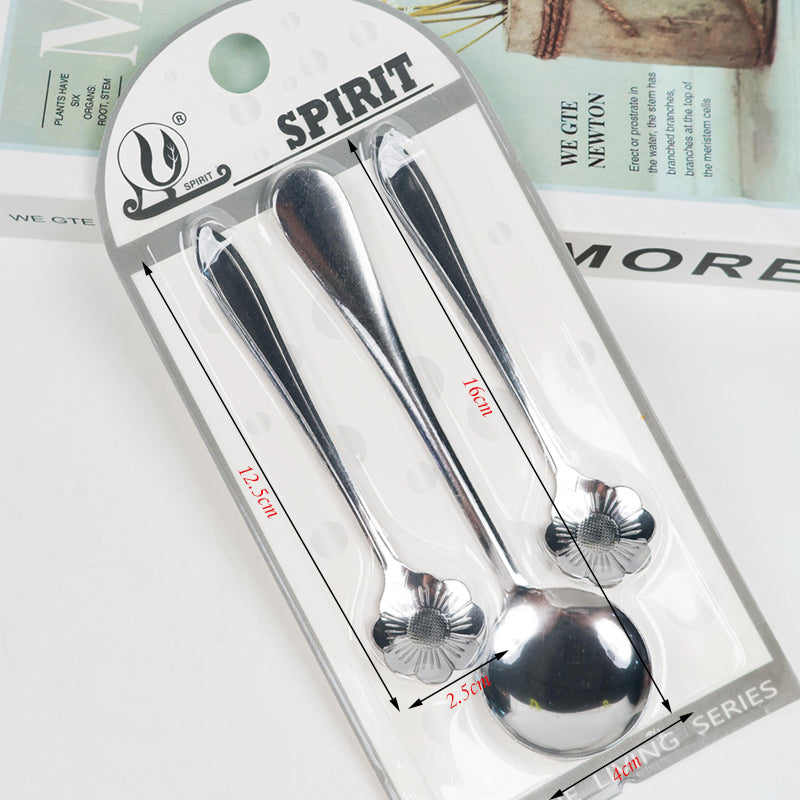 G016 3-piece Rose-pattern Coffee Spoon Set M.66