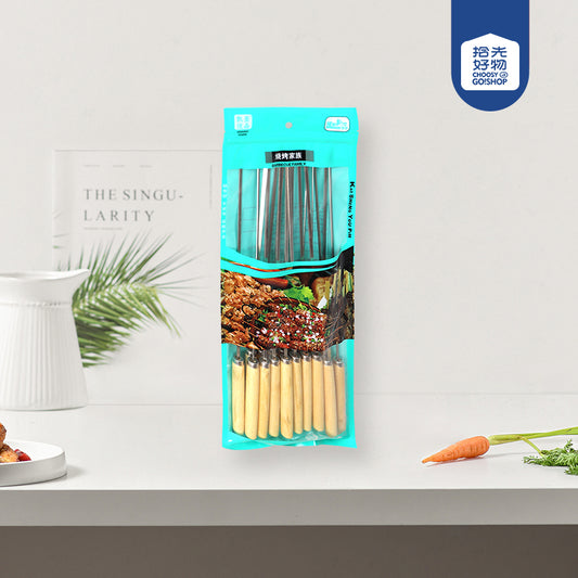 M.64Model K - 977  18 Wooden - Handled BBQ Skewers in Bag