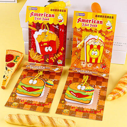 XX-7012 French Fries & Hamburger Themed Notepad 90g Thick Paper 10*14cm Portable Office Notes M.81