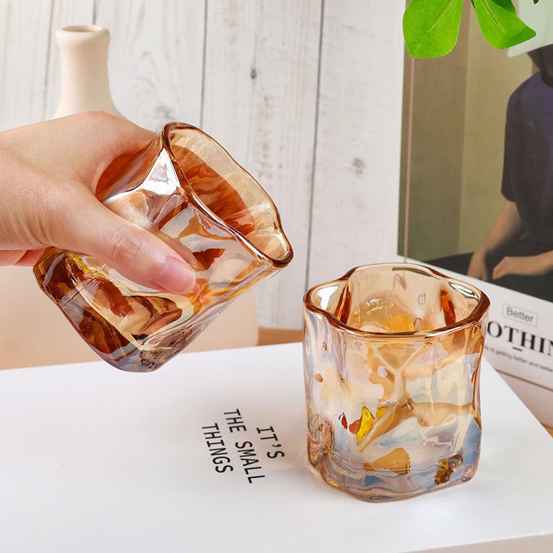 Huajingya Twisted Glass Cup (Amber Smoke Gray) M.17