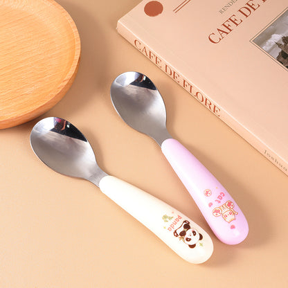 JX016 Chubby-Handle Cartoon-pattern Round Spoon M.66