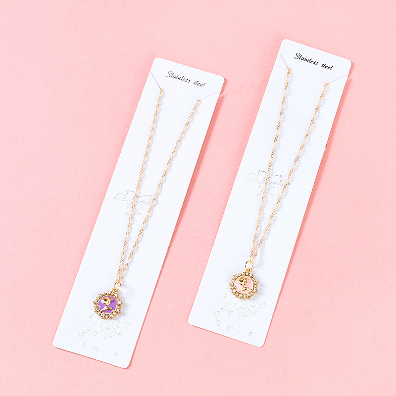 New Style Glass Rose Ripple Necklace M.43