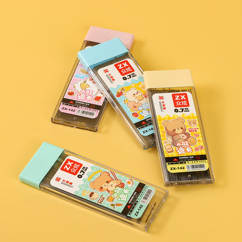 Zhongxuan 142 Pencil Lead 0.7mm 100pcs Resin Graphite Refill HB/2B for Mechanical Pencils M.82