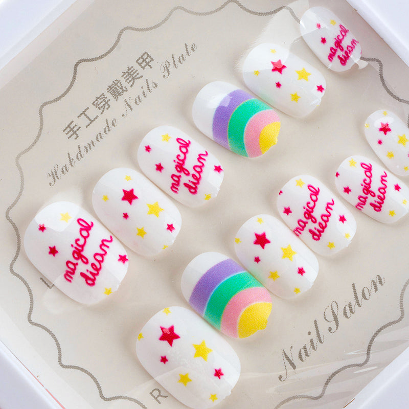 184 Xiaoniu Youchuang-1 Children's Printed Fake Nails M.52
