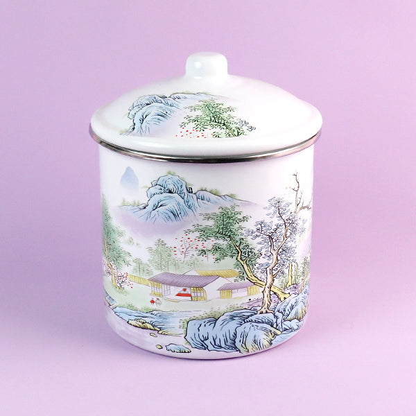 Enamel Cup Model K-1690 (16cm) - Rimmed Edge "Xishan Elegant Residence" Design M.65 JPDB