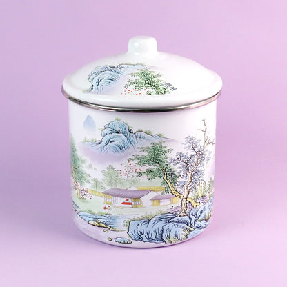 Enamel Cup Model K-1690 (16cm) - Rimmed Edge "Xishan Elegant Residence" Design M.65 JPDB