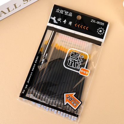 Zhongxuan Exam-Specific Pen Refills 20pcs Black 0.5mm Quick-Dry for Students' Tests & Homework M.82