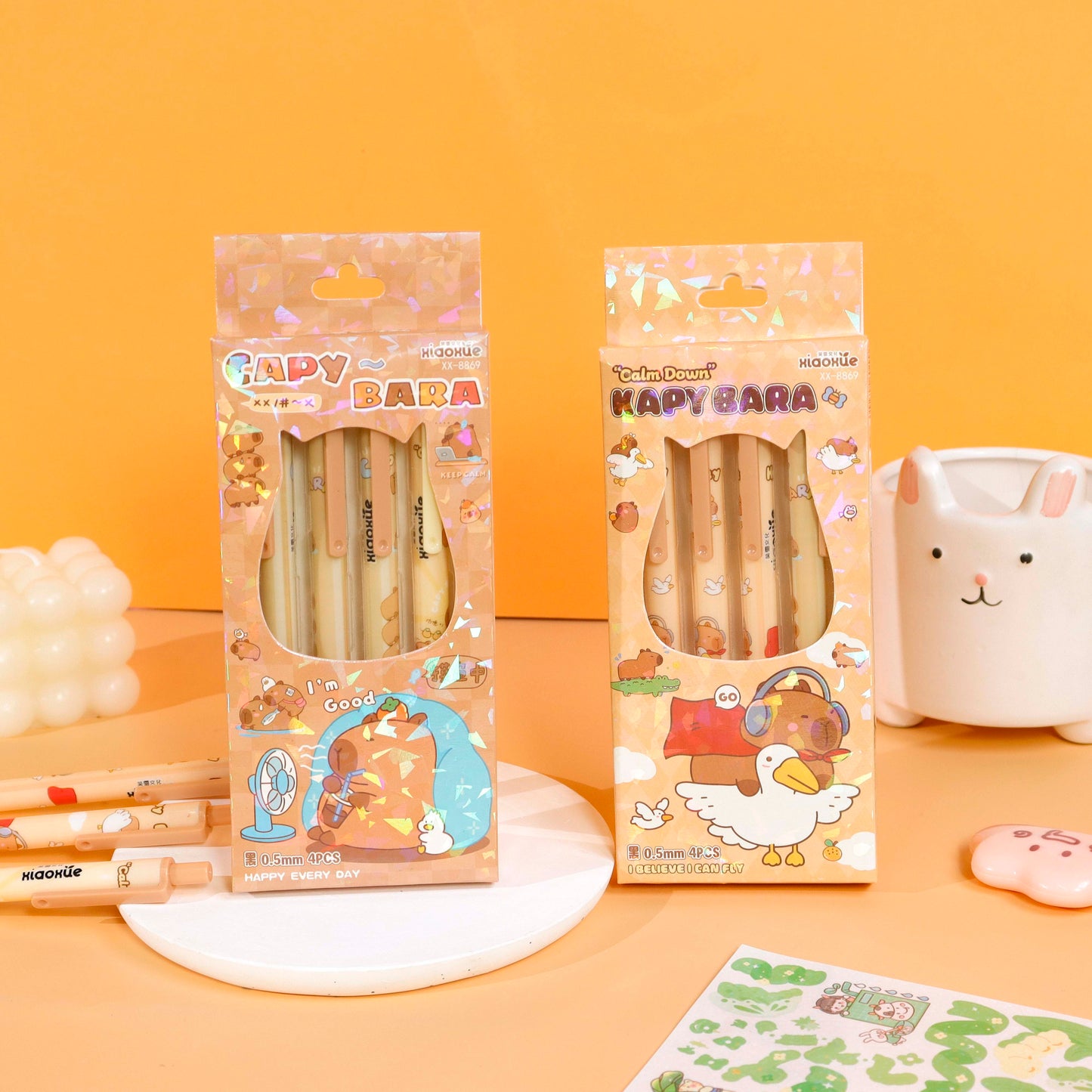 XX - 89 Series Set of Seven Pencils with Large Eraser Tips (Random Flower Patterns) M.82