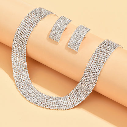 Rhinestone Earrings Necklace 3Pcs Jewelry Set ZT4000S