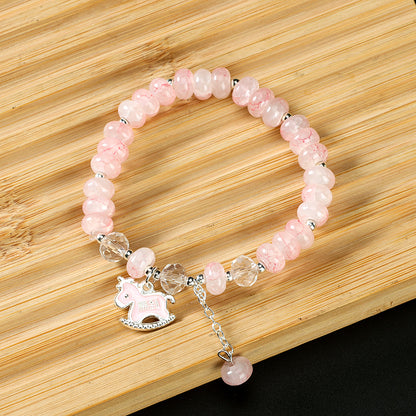 Ink Wash Abacus Bead "Ma Dao Cheng Gong" Bracelet  M.43