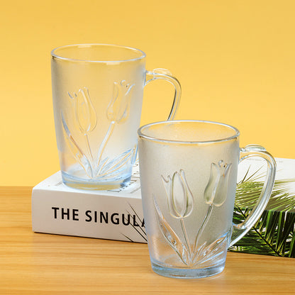 Model 963 Snowflake and Rose Pattern Glass Cup M.17