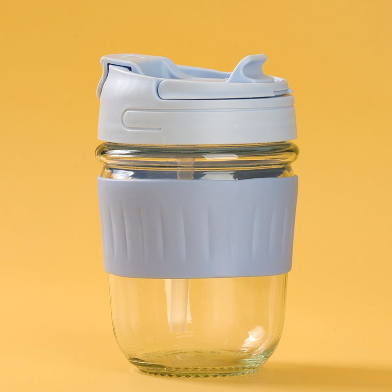 Feifan Dual-Drinking Glass Cup with Straw (500ml) M.17