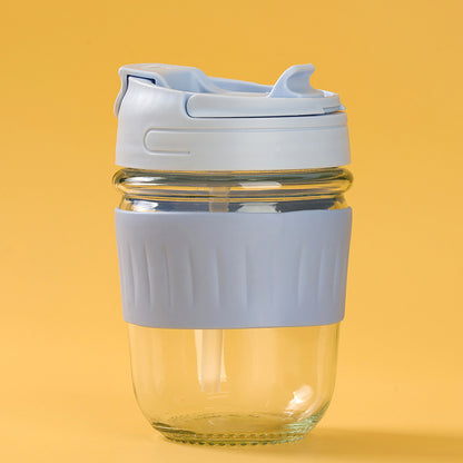 Feifan Dual-Drinking Glass Cup with Straw (500ml) M.17