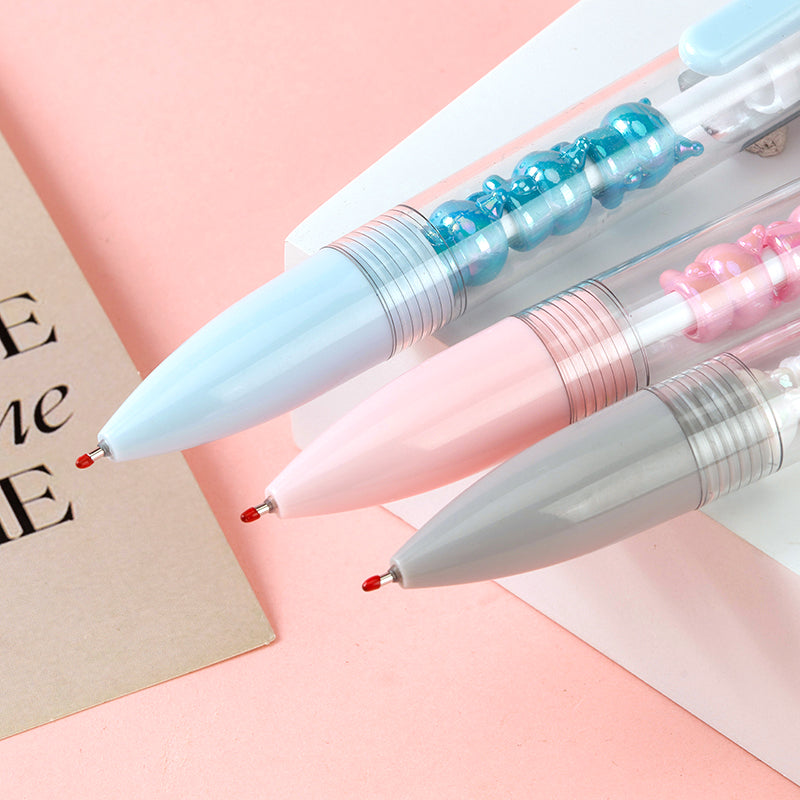 Fascinating JS - Z28 Kuromi - Bead - themed Click - action Gel Pen! Decorated with Kuromi - shaped beads, it's a must - have for Kuromi fans. M.82
