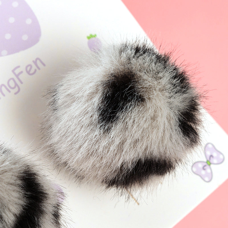 M42 Boxed set of leopard-print pom-pom paired duck clips