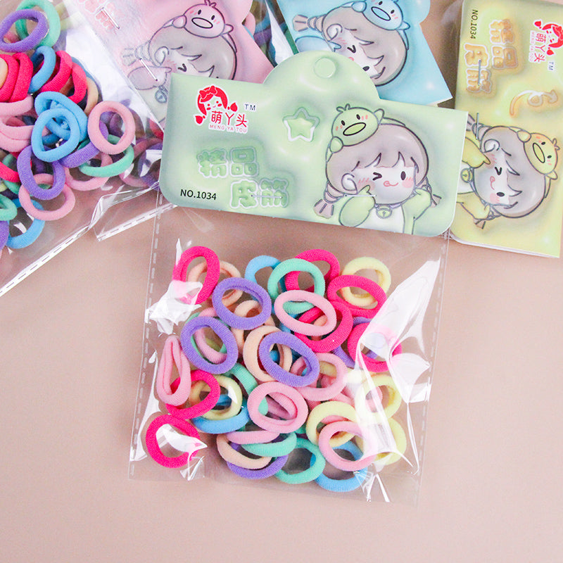 M42 1034 Colored Cotton Hair Elastics in a Box with Hanging Card