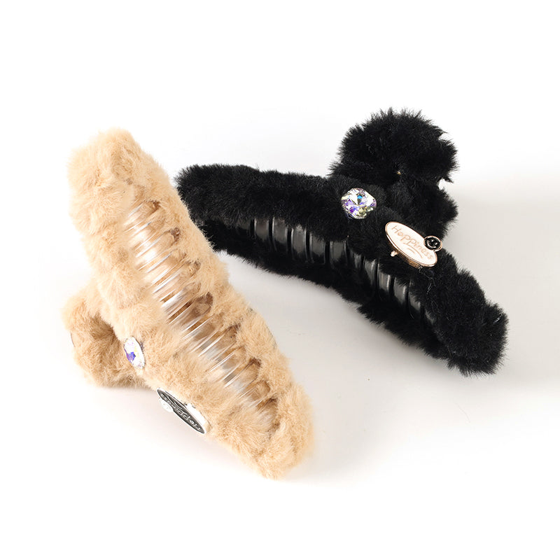 M42 5.12 Inch Large Hair Claw with Oval Logo & Crystal Plush Texture