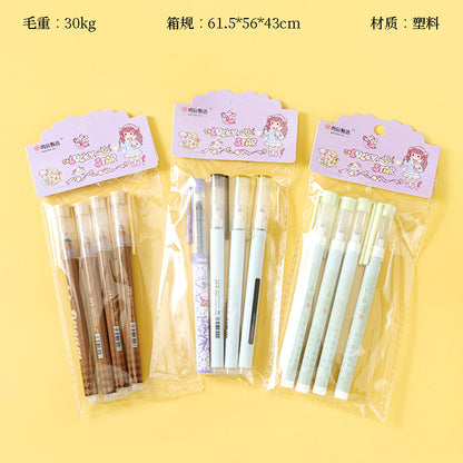 Two Adorable Cartoon - themed Fast - drying Gel Pens - No.219! They dry quickly, preventing smudging, and their cute designs make writing a pleasure. M.82