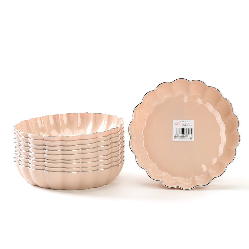 YDL-3216 Hot Stamped Silver Floral Fruit Plate (10 per pack) M.20