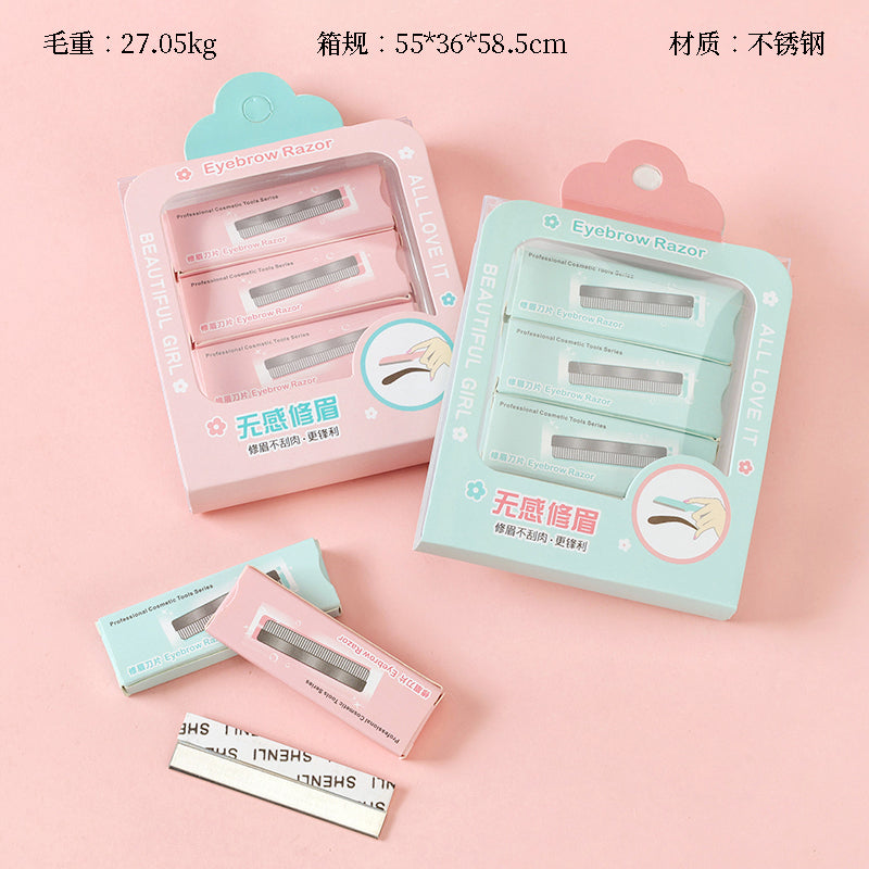 Tres cajas de hojas de afeitar para cejas S-573 (2 piezas por caja) M.50 