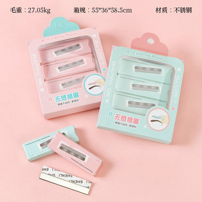 Tres cajas de hojas de afeitar para cejas S-573 (2 piezas por caja) M.50 