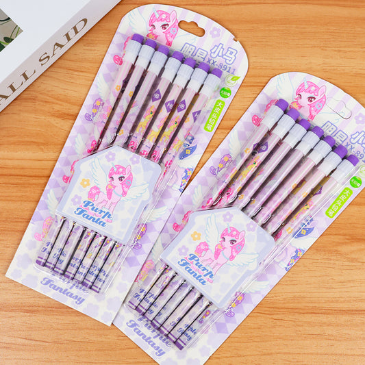 XX - 89 Series Set of Seven Pencils with Large Eraser Tips (Random Flower Patterns) M.82