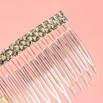 M42 Transparent Hair Comb Adorned with Pearls & Crystals, Boxed