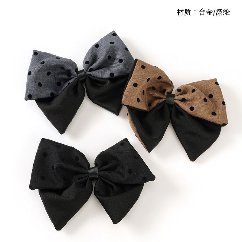 M42 Flocked Dotted Bow - tie Duck Clips