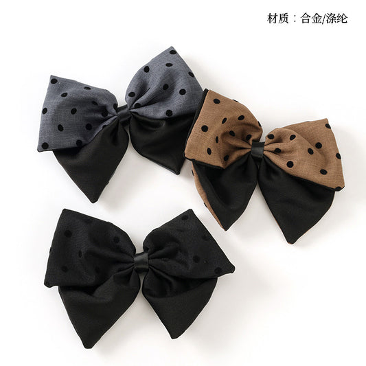 M42 Flocked Dotted Bow - tie Duck Clips