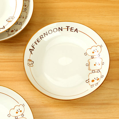 Yongfeng 7-inch Fruit Platter (with Afternoon Tea Pattern) M.66 JPDB