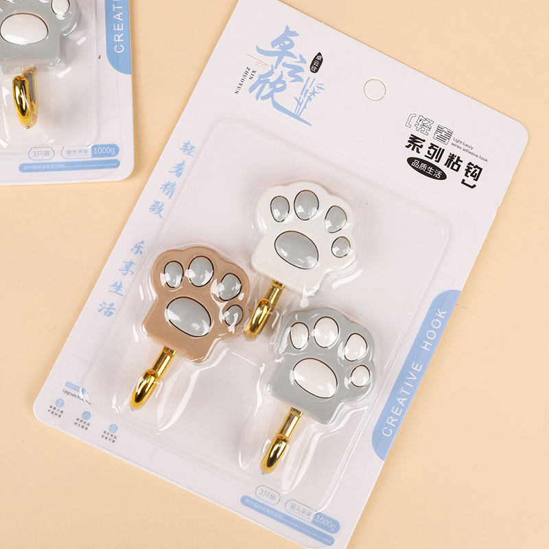 Zhuoyunxin Model 5628 Adhesive Hooks - 3 Pcs Cat Claw Design M.16