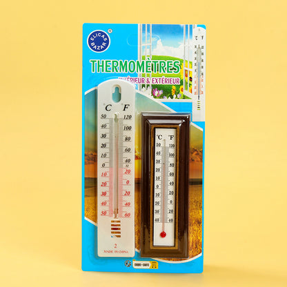 Small single-chip thermometer + imitation redwood thermometer blister card M.28